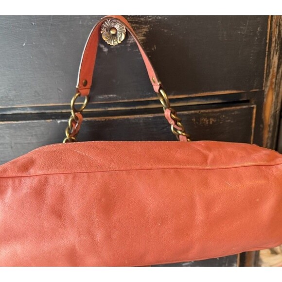 Coach 11128  Leigh Legacy Ltd Ed Pink Leather Handbag Brass Turnlock Striped - Picture 9 of 14